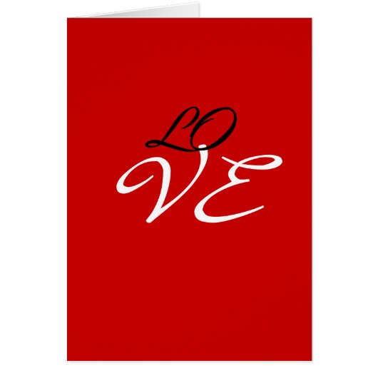 Liefde Rood Wit Zwart Kleur Wenskaart (Voorkant)