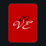 Liefde Rood Wit Zwart Kleur Wenskaart Magneet<br><div class="desc">U kunt de lettertypen en kleuren eenvoudig wijzigen. U kunt ook uw logo en de achtergrondafbeelding toevoegen zoals u wilt.</div>