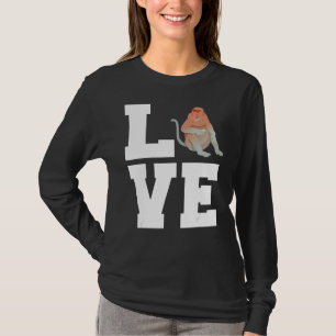 Liefde Roodbruin Huid Kleur Proboscis Aap T-shirt