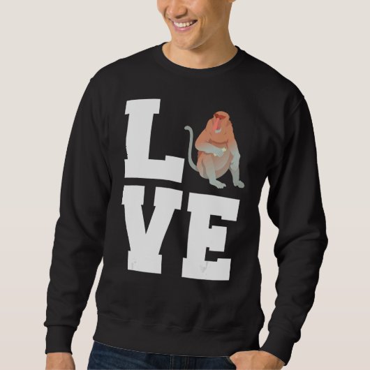 Liefde Roodbruin Huid Kleur Proboscis Aap Trui (Voorkant)