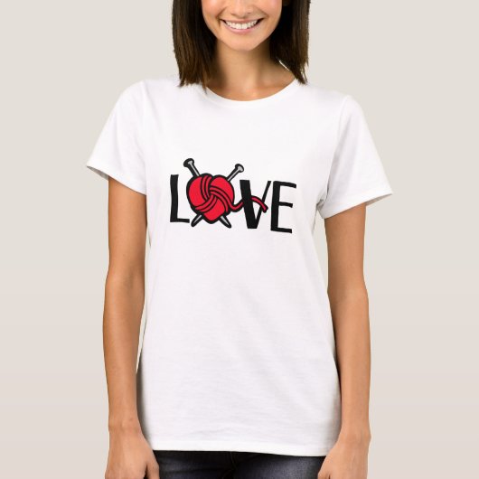 Liefde roodzwarte slogan t-shirt (Voorkant)