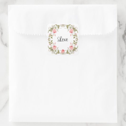 Liefde  Roos Bloemen Stickers (Tas)