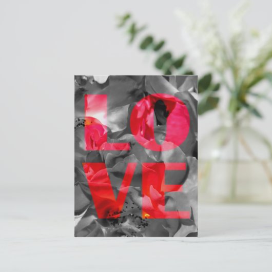 Liefde Roos Briefkaart (Staand voorkant)