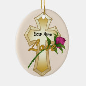 Liefde Roos Christelijk Kruis Ornament (Rechts)