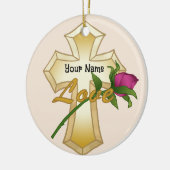 Liefde Roos Christelijk Kruis Ornament (Links)