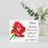 Liefde-Roos en hart_ Briefkaart (Staand voorkant)