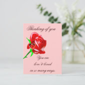 Liefde-Roos en hart_ Briefkaart (Staand voorkant)