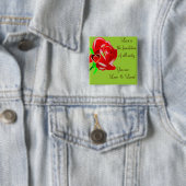 Liefde-Roos en hart_ Vierkante Button 5,1 Cm (In situ)