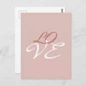 Liefde Roos Gouden Kleur Kalligrafie Script Briefkaart (Voorkant / Achterkant)