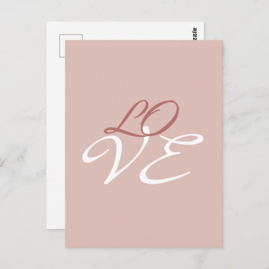 Liefde Roos Gouden Kleur Kalligrafie Script Briefkaart (Voorkant / Achterkant)