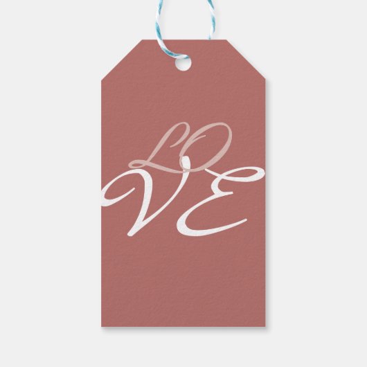 Liefde Roos Gouden Kleur Kalligrafie Script Cadeaulabel (Achterkant)