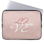 Liefde Roos Gouden Kleur Kalligrafie Script Laptop Sleeve (Voorkant)