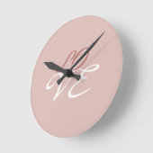 Liefde Roos Gouden Kleur Kalligrafie Script Ronde Klok (Hoek)