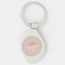 Liefde Roos Gouden Kleur Kalligrafie Script Sleutelhanger