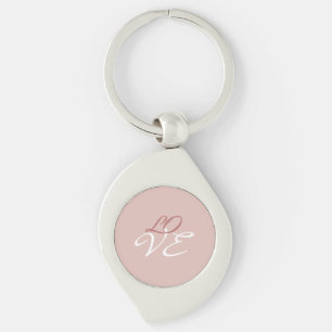Liefde Roos Gouden Kleur Kalligrafie Script Sleutelhanger