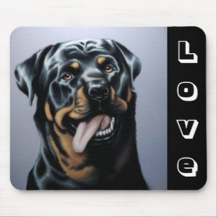 Liefde Rottweiler Puppy Hond Zwart & Wit Muismat