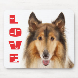 Liefde Rough Collie Puppy Hond Muismat
