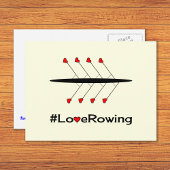 Liefde Rowing slogan en boot Briefkaart