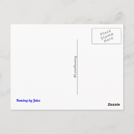 Liefde Rowing slogan en boot Briefkaart (Achterkant)