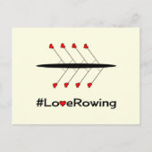 Liefde Rowing slogan en boot Briefkaart (Voorkant)