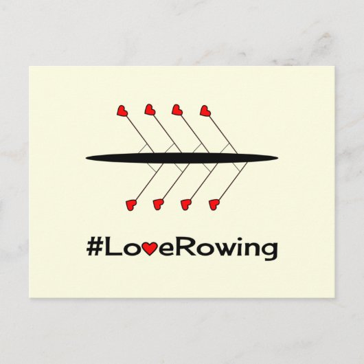 Liefde Rowing slogan en boot Briefkaart (Voorkant)