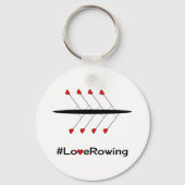 Liefde Rowing slogan en boot Sleutelhanger (Voorkant)