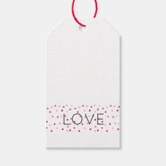 Liefde Roze Aquarel Stippen Valentijn Bruiloft Bab Cadeaulabel (Voorkant)