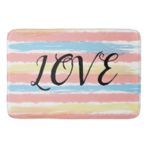 Liefde Roze Blauw Geel Aquarel Strepen