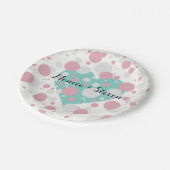 Liefde Roze Blauw Vrijgezellenfeest Baby Papieren Bordje (Gekanteld)