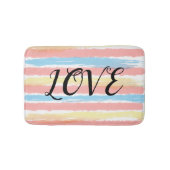 Liefde roze blauwe gele strepen badmat (Voorkant)