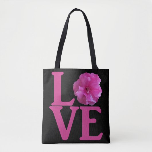 Liefde Roze Bloem Klassiek Tote Bag (Voorkant)