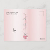 Liefde Roze Brommerharten Briefkaart (Achterkant)