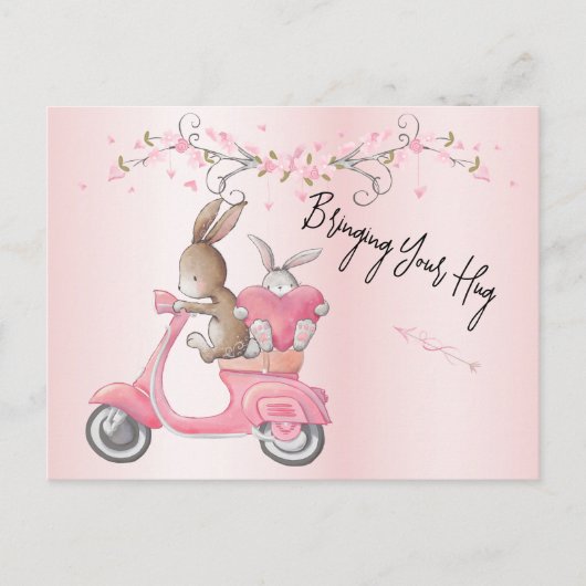 Liefde Roze Brommerharten Briefkaart (Voorkant)