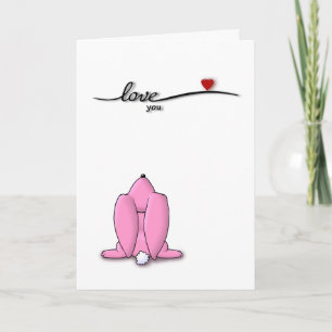 Liefde - Roze Bunny Valentijnsdag Holiday Kaart