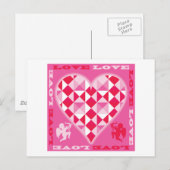 Liefde (roze diamant) briefkaart (Voorkant / Achterkant)