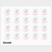 Liefde Roze En Wit Cartoon Bruid & bruidegom Bruil Ronde Sticker (Vel)