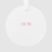 Liefde Roze Floral Heart Sweet Valentijn Ornament (achterkant)