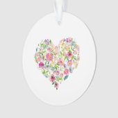 Liefde Roze Floral Heart Sweet Valentijn Ornament (voorkant)