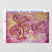 Liefde Roze Glamoureuze uitnodigingen of uitvindin (Voorkant / Achterkant)