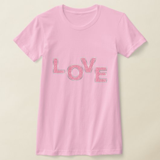 Liefde Roze Glitters T-shirt (Laagn)