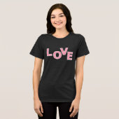 Liefde Roze Glitters Tri-Blend Shirt (Voorkant volledig)
