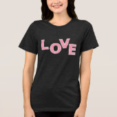 Liefde Roze Glitters Tri-Blend Shirt (Voorkant)