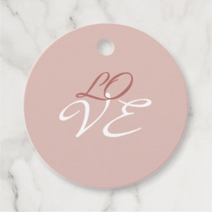 Liefde Roze Goud Kleur Calligrafie Schrift Bedankjes Labels