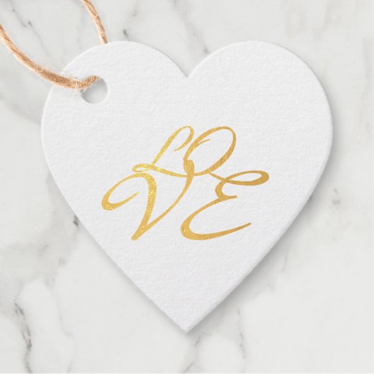 Liefde Roze Goud Kleur Calligrafie Schrift Bedankjes Labels (Voorkant)