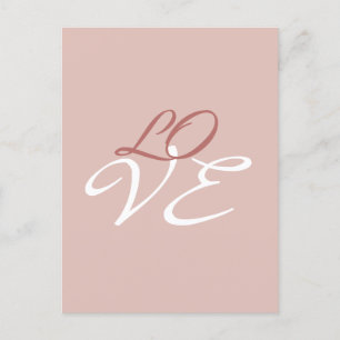 Liefde Roze Goud Kleur Calligrafie Schrift Briefkaart