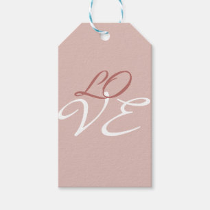 Liefde Roze Goud Kleur Calligrafie Schrift Cadeaulabel