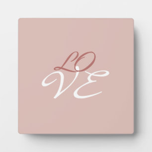 Liefde Roze Goud Kleur Calligrafie Schrift Fotoplaat