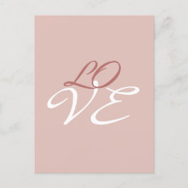 Liefde Roze Gouden Kleur Calligrafie Schrift Briefkaart
