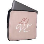 Liefde Roze Gouden Kleur Calligrafie Schrift Laptop Sleeve (Voorkant Rechts)