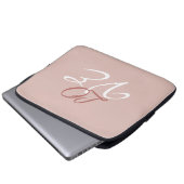 Liefde Roze Gouden Kleur Calligrafie Schrift Laptop Sleeve (Voorkant onderkant)